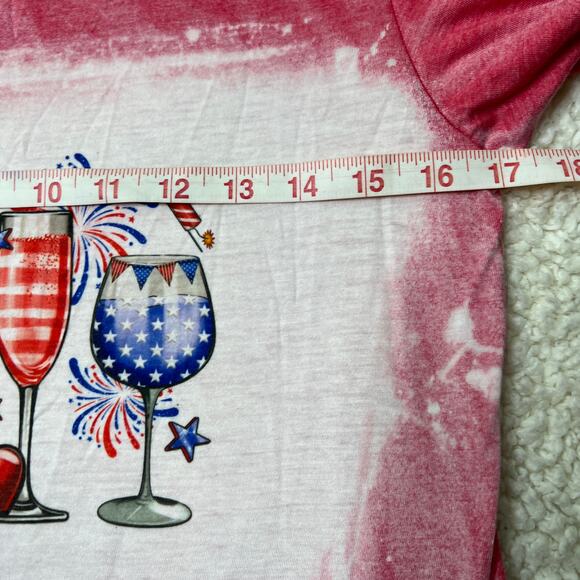 Americana Red Bleached Wine Tee Small - Picture 5 of 7